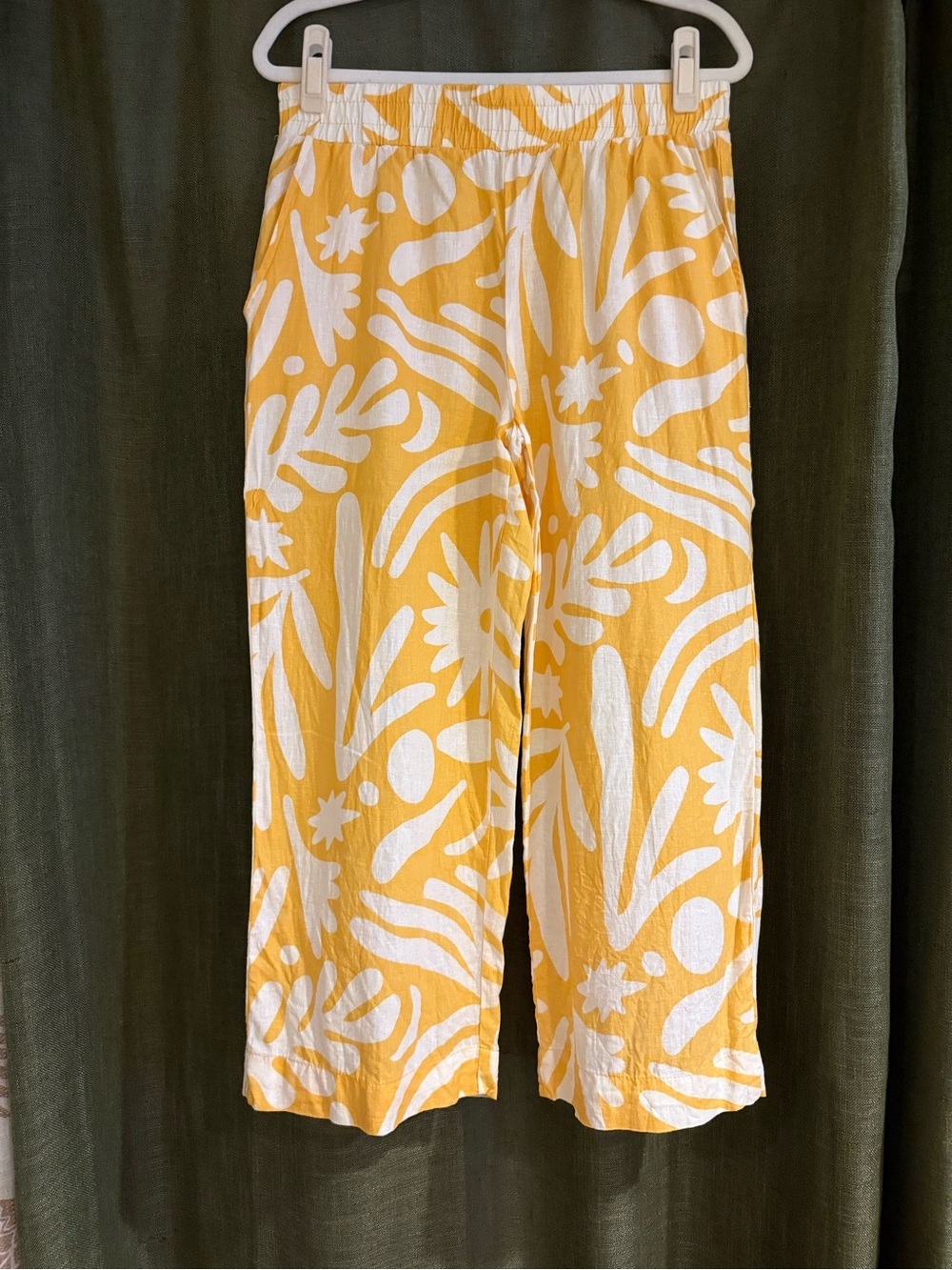 Christian Siriano Linen Printed Pant- Size Medium